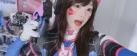 韩国萌妹COS《守望》D.Va：经典连体衣 表情可爱！